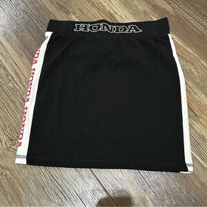 Honda racing mini skirt Forever 21 stretch women's M black red and white